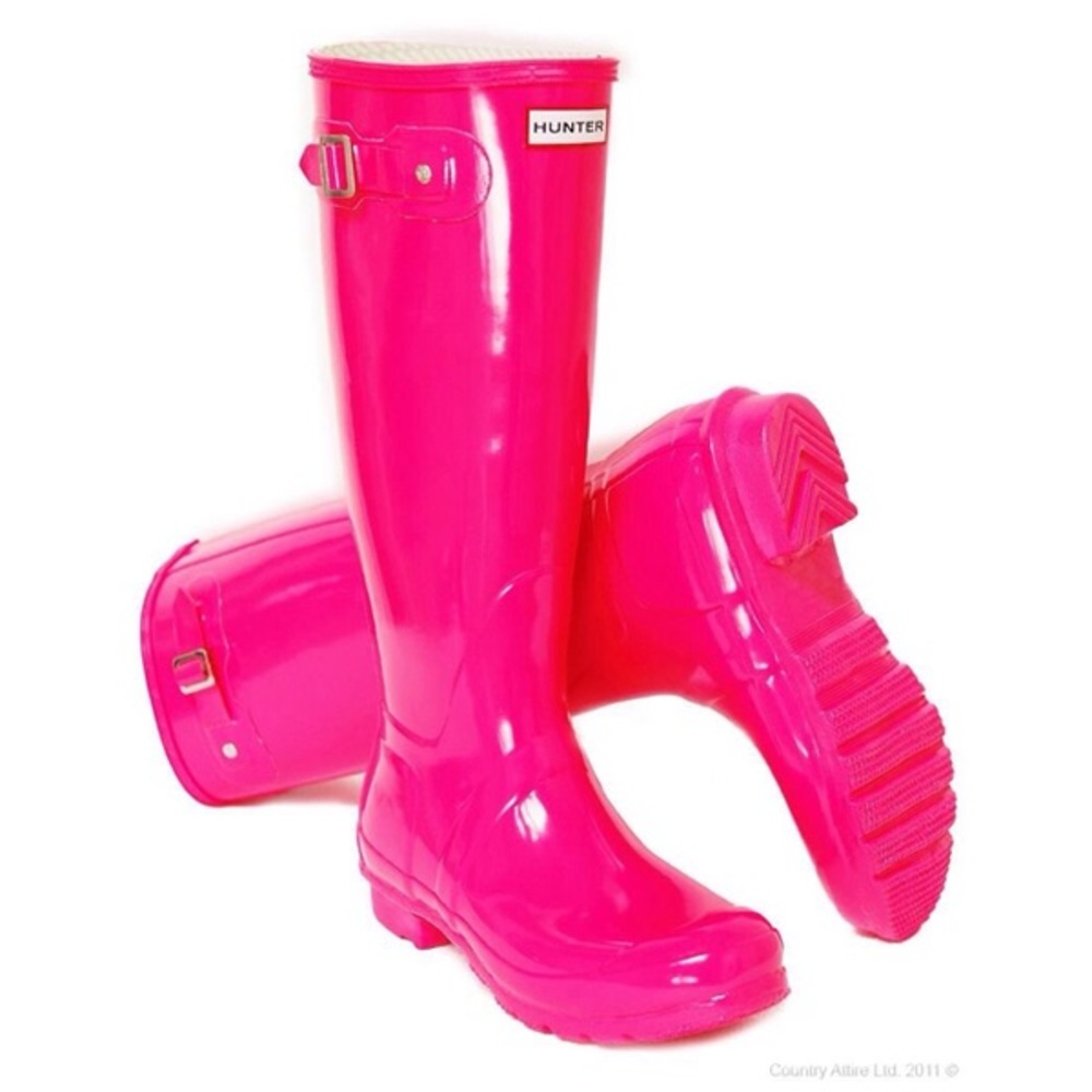 Tall Gloss Hot Pink Hunter Boots